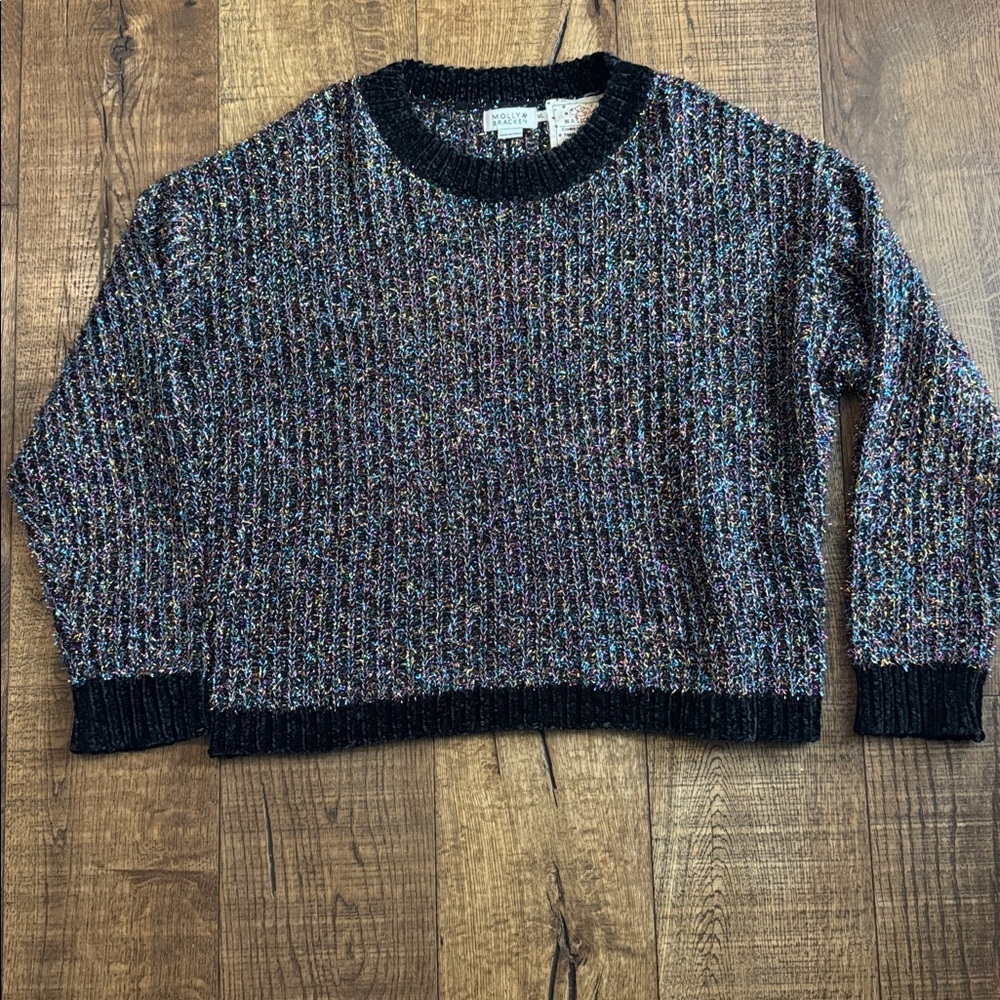 Anthropologie Molly Bracken Holiday/festive Multicolor Knit Sweater size M/L